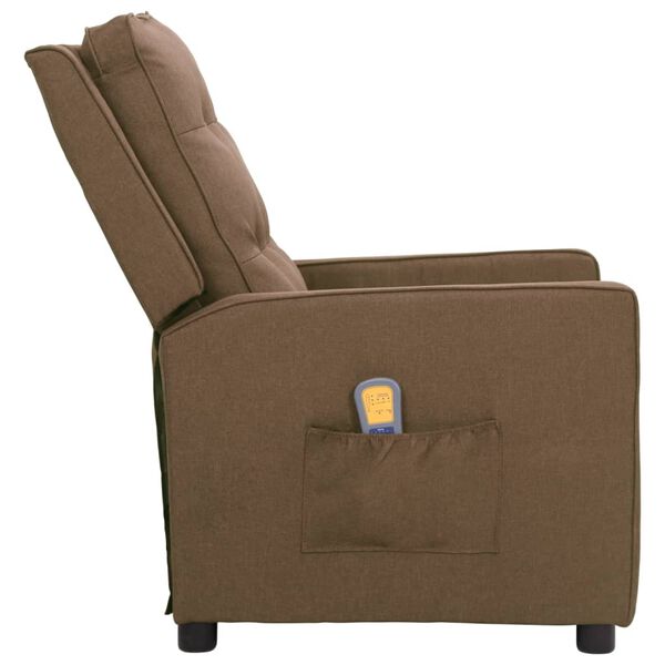 vidaXL Fauteuil de massage Taupe Tissu