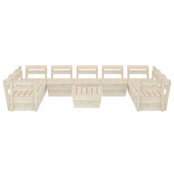 vidaXL Salon de jardin palette 10 pcs Bois d'épicéa imprégné