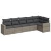 vidaXL Salon de jardin 6 pcs avec coussins gris r&eacute;sine tress&eacute;e