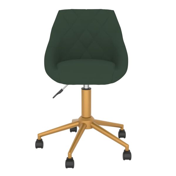 vidaXL Chaises pivotantes &agrave; manger lot de 4 vert fonc&eacute; velours