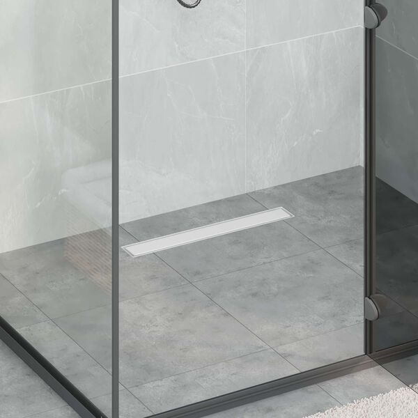 vidaXL &Eacute;vacuation de douche 2-en-1 avec siphon &agrave; 360&deg; Argent&eacute;