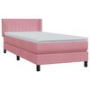 vidaXL Sommier &agrave; lattes de lit avec matelas rose 90x220 cm velours