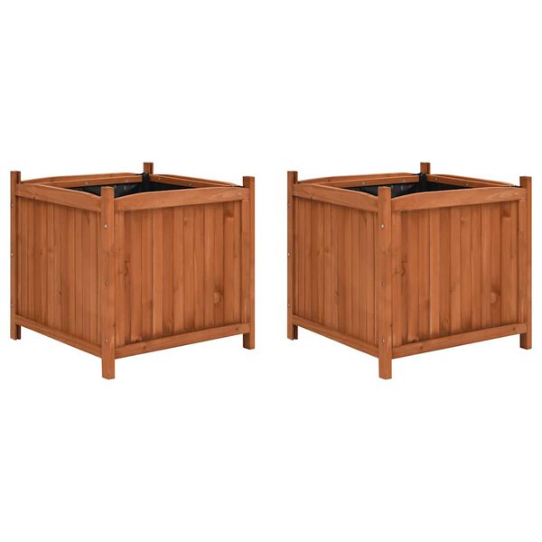 vidaXL Jardinières surélevées 2 pcs 50x50x50 cm Bois de sapin