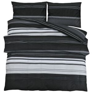 vidaXL Ensemble de housse de couette noir et blanc 140x200 cm Coton