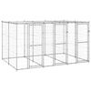 vidaXL Chenil ext&eacute;rieur Acier galvanis&eacute; avec toit 7,26 m&sup2;
