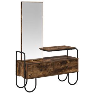 vidaXL Table de Toilette avec tiroir Ch&ecirc;ne fum&eacute; Bois d'ing&eacute;nierie