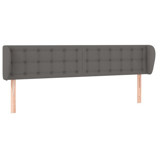 vidaXL T&ecirc;te de lit avec oreilles Gris 203x23x78/88 cm Similicuir