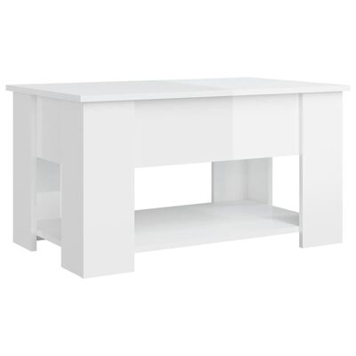 vidaXL Table basse blanc brillant 79x49x41 cm bois d'ingénierie