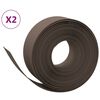 vidaXL Bordures de jardin 2 pcs marron 10 m 20 cm poly&eacute;thyl&egrave;ne