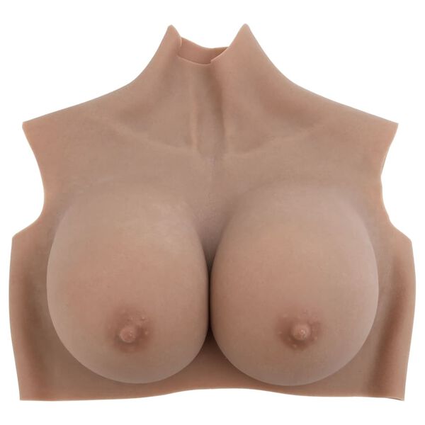 vidaXL Plastron en silicone marron p&acirc;le coupe H