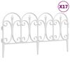 vidaXL Bordures de pelouse 17 pcs Blanc 10 m PP