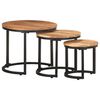 vidaXL Tables d'appoint 3 pcs Bois d'acacia solide