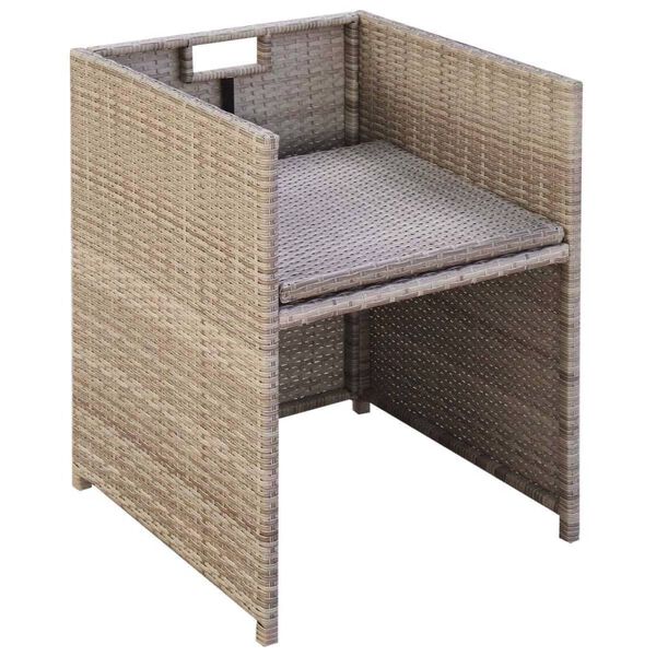 vidaXL Chaises de jardin lot de 2 avec coussins Résine tressée Beige