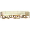 vidaXL Ensemble de canap&eacute;s d'ext&eacute;rieur 9 pc Blanc et cr&egrave;me