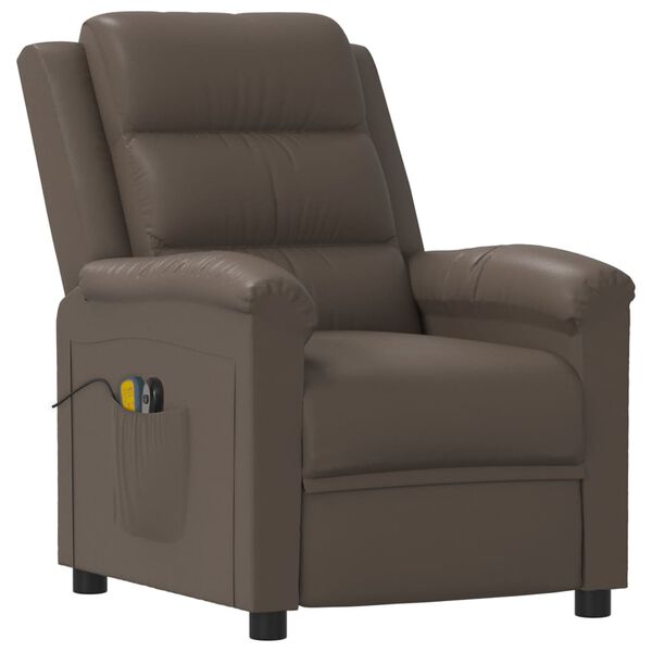 vidaXL Fauteuil de massage &eacute;lectrique Gris Similicuir