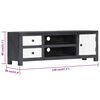 vidaXL Meuble TV sculpt&eacute; &agrave; la main Gris et blanc 120x30x40 cm Manguier