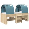 vidaXL Lit avec Tunnel 3 pc Ch&ecirc;ne Sonoma et bleu clair