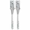 vidaXL Piquets au sol 2 pcs Argent&eacute; 8x8x57 cm Acier galvanis&eacute;