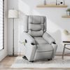 vidaXL Fauteuil inclinable de massage &eacute;lectrique Gris clair Tissu