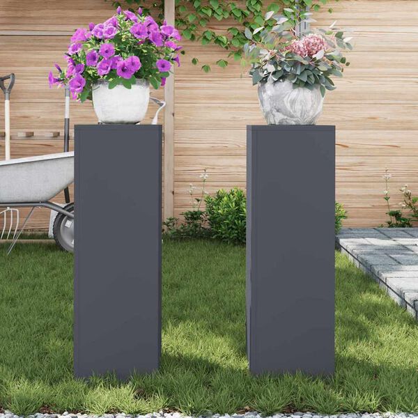 vidaXL Support de Plante 2 pcs Anthracite 24 x 24 x 75 cm Acier