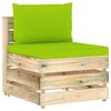 vidaXL Salon de jardin 5 pcs avec coussins Bois impr&eacute;gn&eacute; de vert