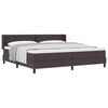 vidaXL Lit &agrave; ressorts avec t&ecirc;te de lit Marron fonc&eacute; 200 x 200 cm tissu
