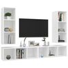 vidaXL Meubles TV muraux 4 pcs Blanc Bois d'ing&eacute;nierie