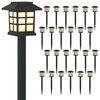 vidaXL Lampes solaires ext&eacute;rieures avec pique de sol 24 pcs 38,5 cm PP