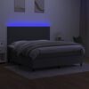 vidaXL Sommier &agrave; lattes de lit et matelas et LED Gris fonc&eacute; 160x200 cm
