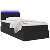 vidaXL Lit avec rangement et LED avec matelas Noir 90 x 190 cm Velours