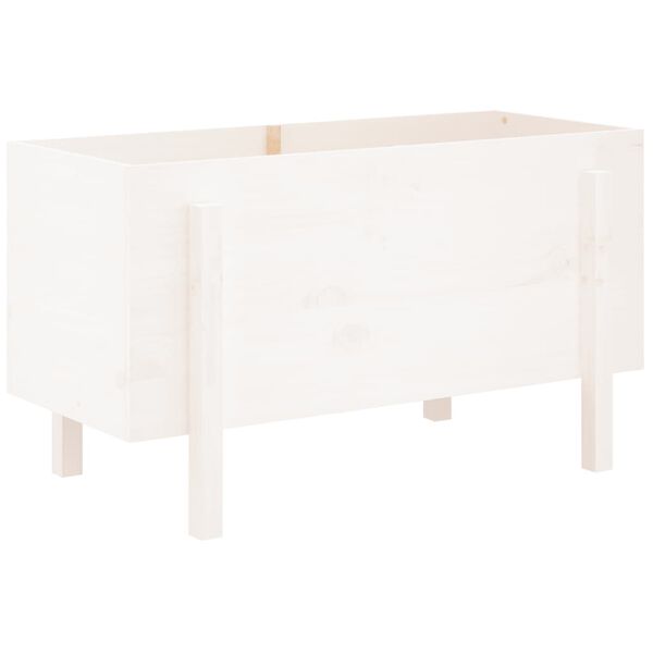 vidaXL Lit sur&eacute;lev&eacute; de jardin blanc 101x50x57 cm bois de pin massif