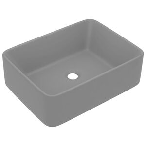 vidaXL Lavabo de luxe Gris clair mat 41x30x12 cm C&eacute;ramique
