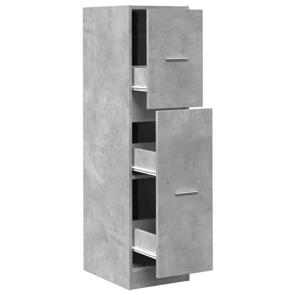 vidaXL Armoire d'apothicaire gris b&eacute;ton 30x41x118 cm bois d'ing&eacute;nierie