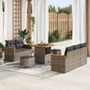 vidaXL Ensemble de canap&eacute; de jardin 8 pcs Gris polyrotin
