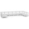 vidaXL Salon de jardin 10 pcs Blanc Bois de pin massif