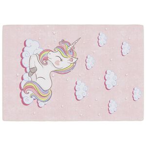 vidaXL Tapis enfants rose 160x230 cm licorne antid&eacute;rapant lavable