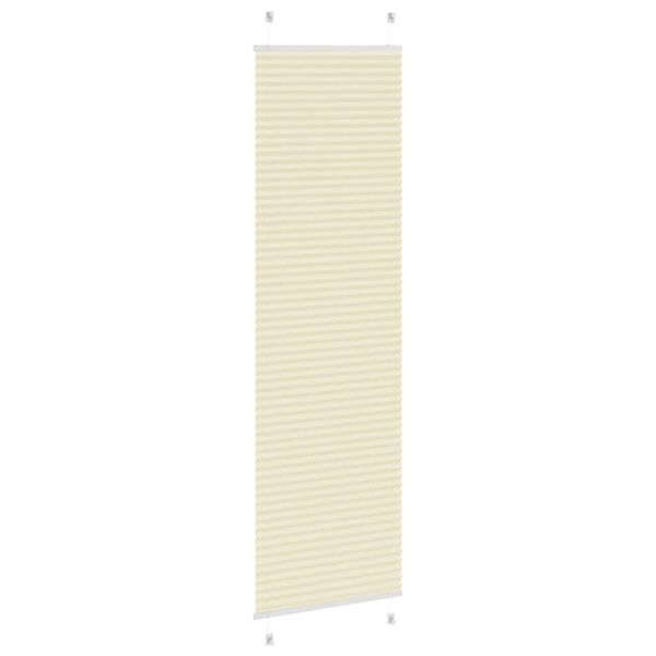 vidaXL Store pliss&eacute; cr&egrave;me 65x200 cm largeur du tissu 64,4 cm polyester