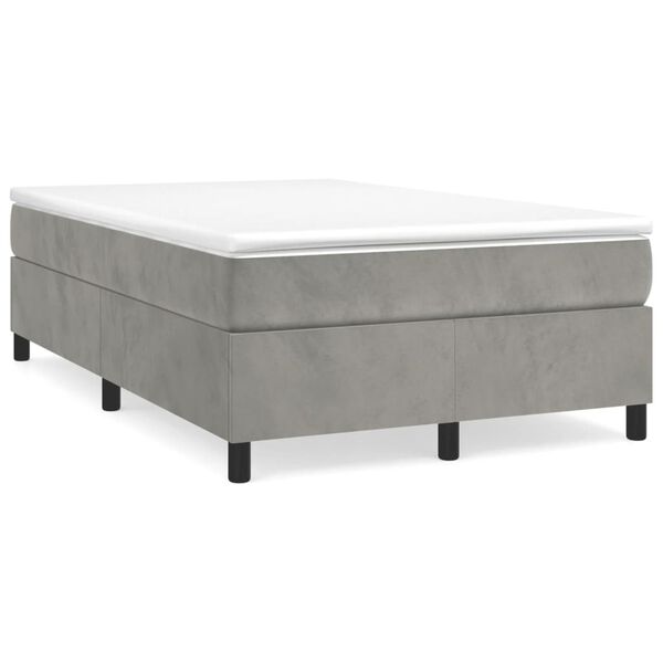 vidaXL Sommier &agrave; lattes de lit et matelas gris clair 120x190cm velours