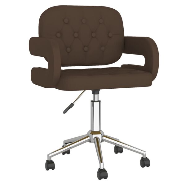 vidaXL Chaise pivotante de salle &agrave; manger Marron Similicuir