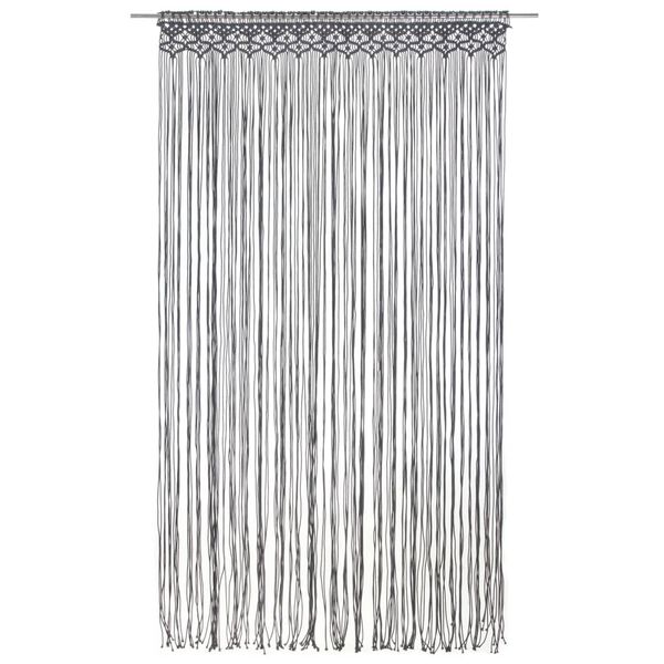 vidaXL Rideau en macramé Anthracite 140x240 cm Coton