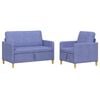 vidaXL Canap&eacute; avec rangement 2 pc Bleu denim Polyester