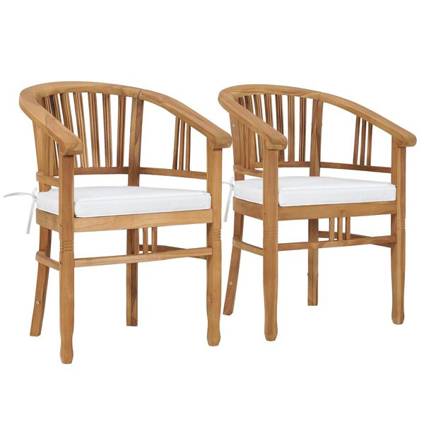 vidaXL Chaises de jardin avec coussins lot de 2 Bois de teck solide