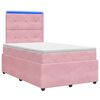 vidaXL Lit boxspring LED avec matelas Rose 120 x 200 cm Velours