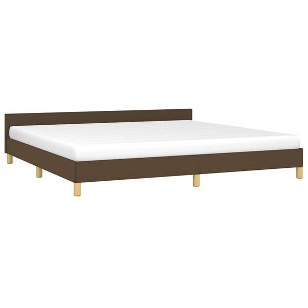 vidaXL Cadre de lit sans matelas marron fonc&eacute; 200x200 cm tissu