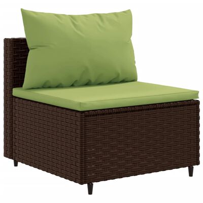 vidaXL Salon de jardin avec coussins 7 pcs marron résine tressée