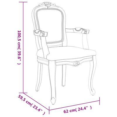 vidaXL Chaise à manger gris foncé 62x59,5x100,5 cm velours