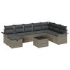 vidaXL Ensemble de canap&eacute; de jardin 9 pc Poly rotin