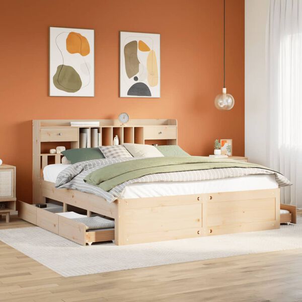 vidaXL Lit biblioth&egrave;que sans matelas 180x200 cm bois massif de pin