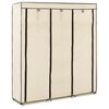 vidaXL Armoire avec compartiments et barres Cr&egrave;me 150x45x175 cm Tissu