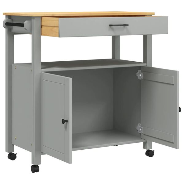 vidaXL Chariot de cuisine MONZA 84x40x88,5 cm bois massif de pin